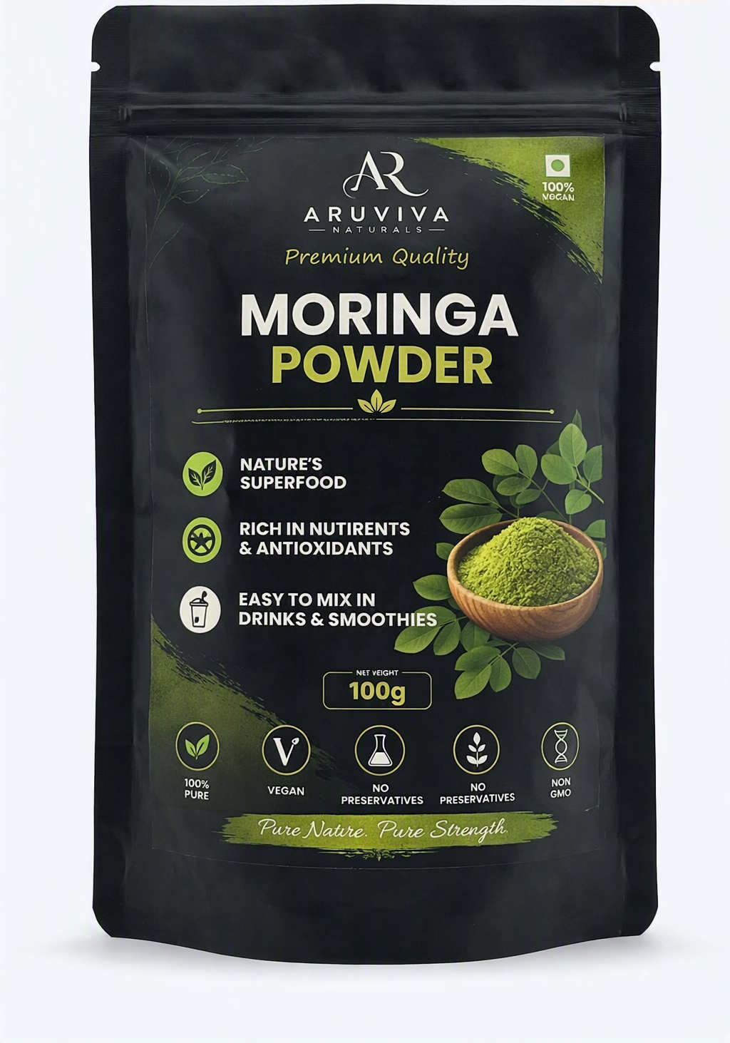 Aruviva Naturals Premium Quality Moringa Powder – 100g