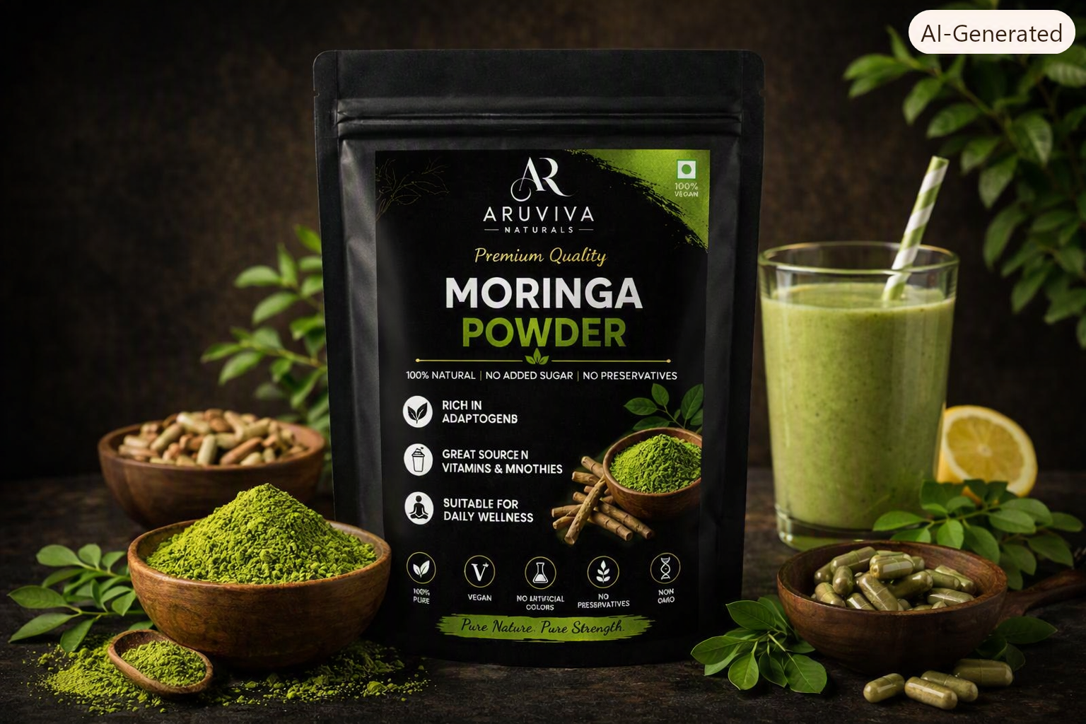 Aruviva Naturals Premium Quality Moringa Powder – 200g