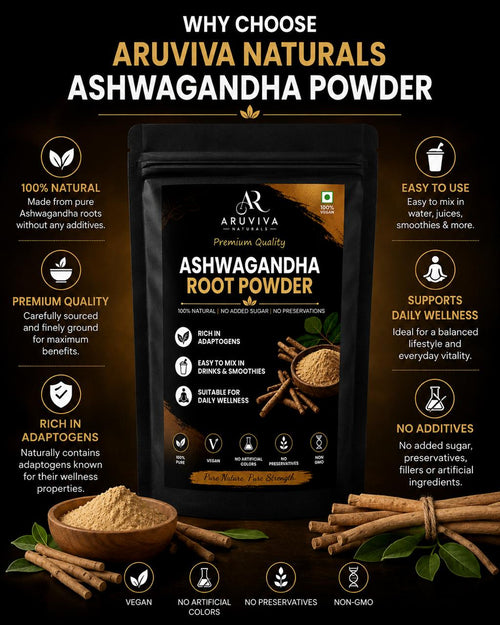 Aruviva Naturals Premium Quality Ashwagandha Root Powder – 100g