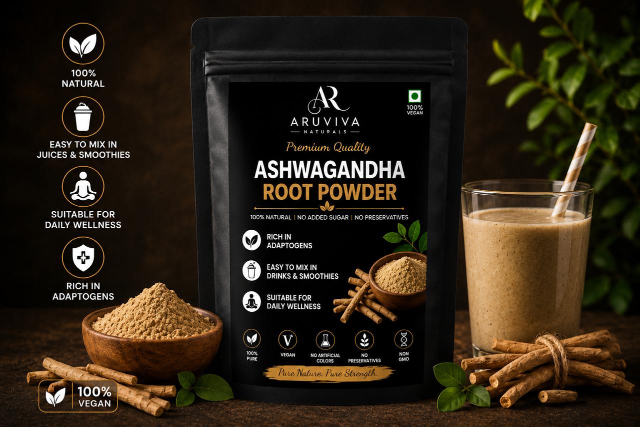 Aruviva Naturals Premium Quality Ashwagandha Root Powder – 100g